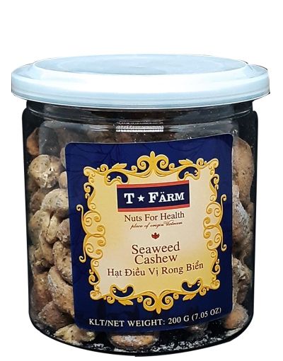  Premium SEAWEED Dried Baked Export Cashew Nuts Dried Style SEAWEED CASHEW T-FARM - JAR 200GR from Vietnam