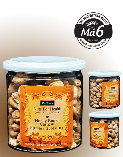  Taste Ready To Eat Honey Butter Baked Processing cashew nuts cashew nuts 200GR T-Farm Weight From Vietnam